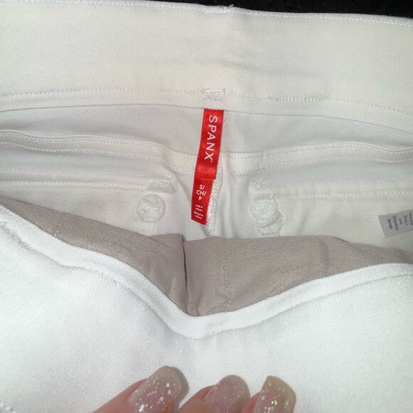 NEW SPANX BRIGHT WHITE Stretch Twill Cropped Wide Leg Pant POCKETS SZ S - Picture 12 of 15